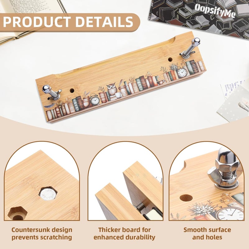 OopsifyMe Bamboo Book Press for Bookbinding, Paper Press, DIY Crafts, Multiple Hole Positions for Various Spine Sizes, Streamlined Edge, Book Binding Kits (Small Size) - Image 5